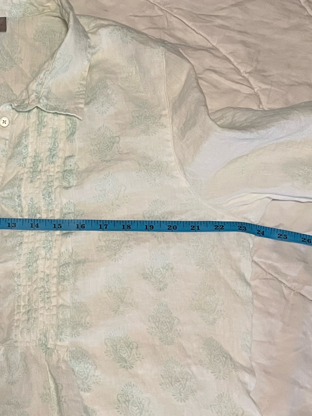 J. Jill Printed 100% Linen Button Down Blouse - Picture 8 of 9